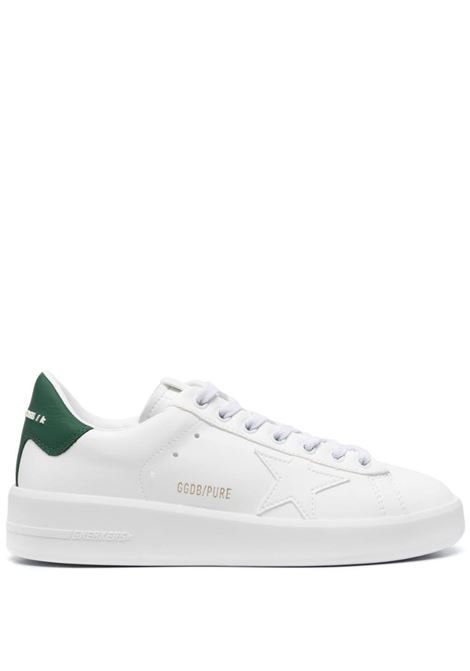 white and dark green GGDB logo-print laced calf leather sneakers  GOLDEN GOOSE | GWF00197-F00475310502